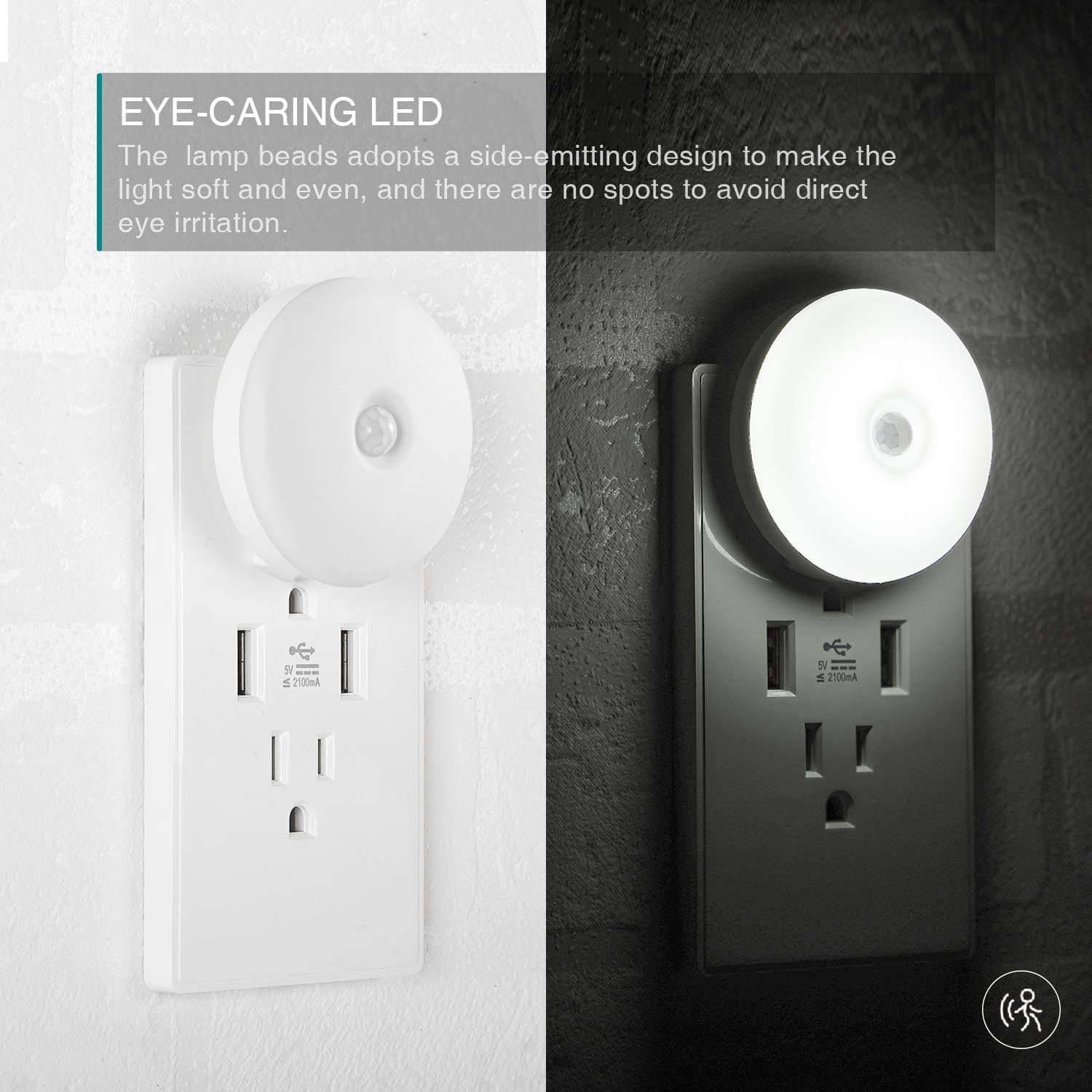 LED Motion Sensor Night Light, Sensor Night Light Plug in, Motion Nightlight Plug into Wall, Energy Efficient, Cool White Night Light for…