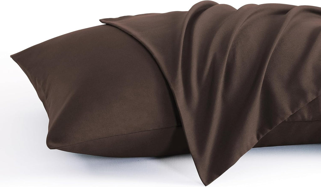 Ntbay Toddler Pillow Cases Set of 2, 2 Pack Brushed Microfiber 14x20 Pillow Cases, Soft, Wrinkle, Fade, Stain Resistant Dark Brown Pillow C…