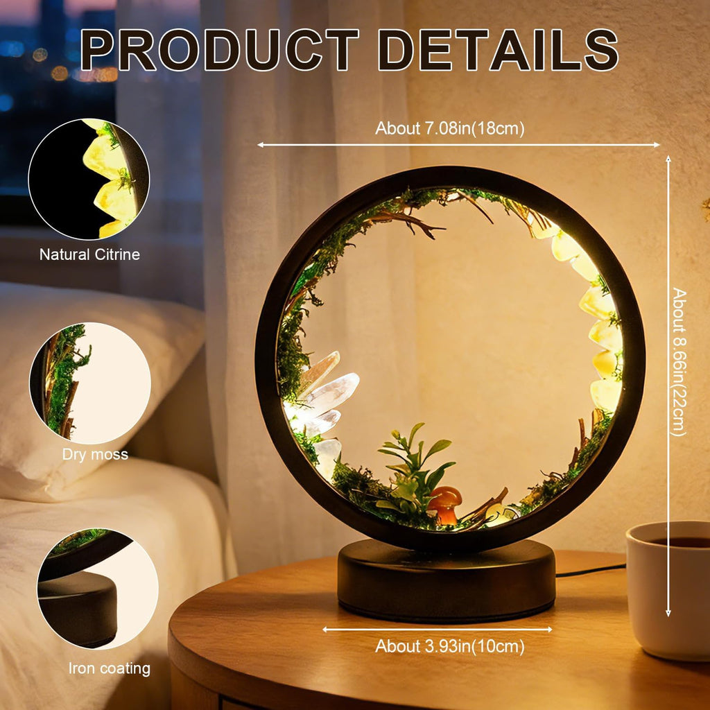 Runyangshi Forest Style Natural Citrine Night Light Healing Crystal USB Port 3 Colours Dimming Mode Lamp Suitable Night Lamp for Bedroom Ho…