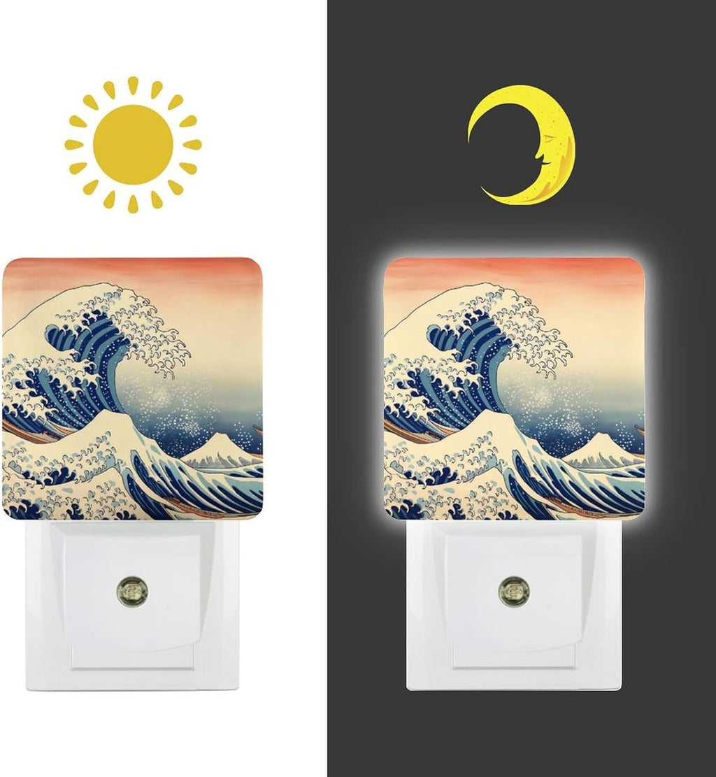 YKJAHSD Ocean Waves Night Light, Plug into Wall Decor Nightlights for Bedroom, Bathroom, Hallway, Kitchen, with Dusk to Dawn Light A…
