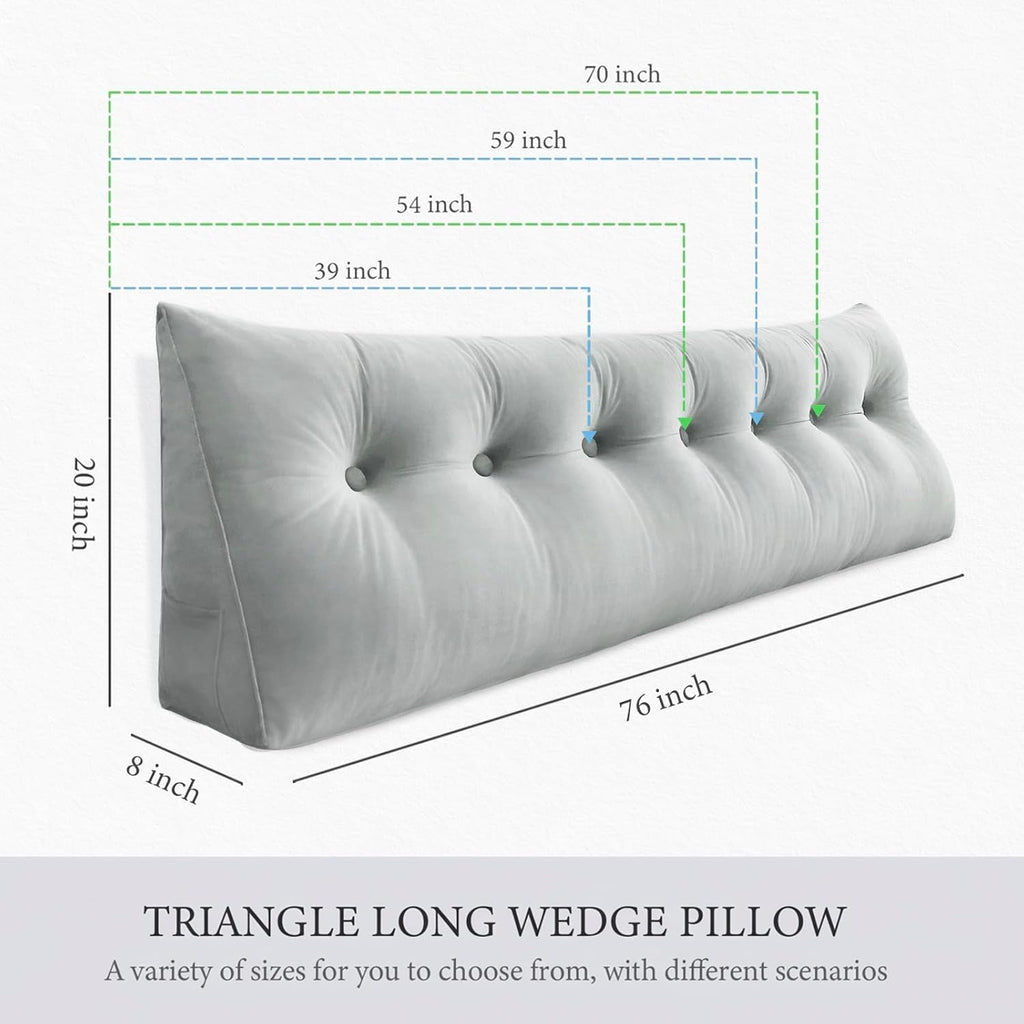 Headboard Pillow Twin for Dorm - Bed Wedge Headboard Reading Pillow for Sitting in Bed, Shredded Foam Positioning Support Backrest Pillow…