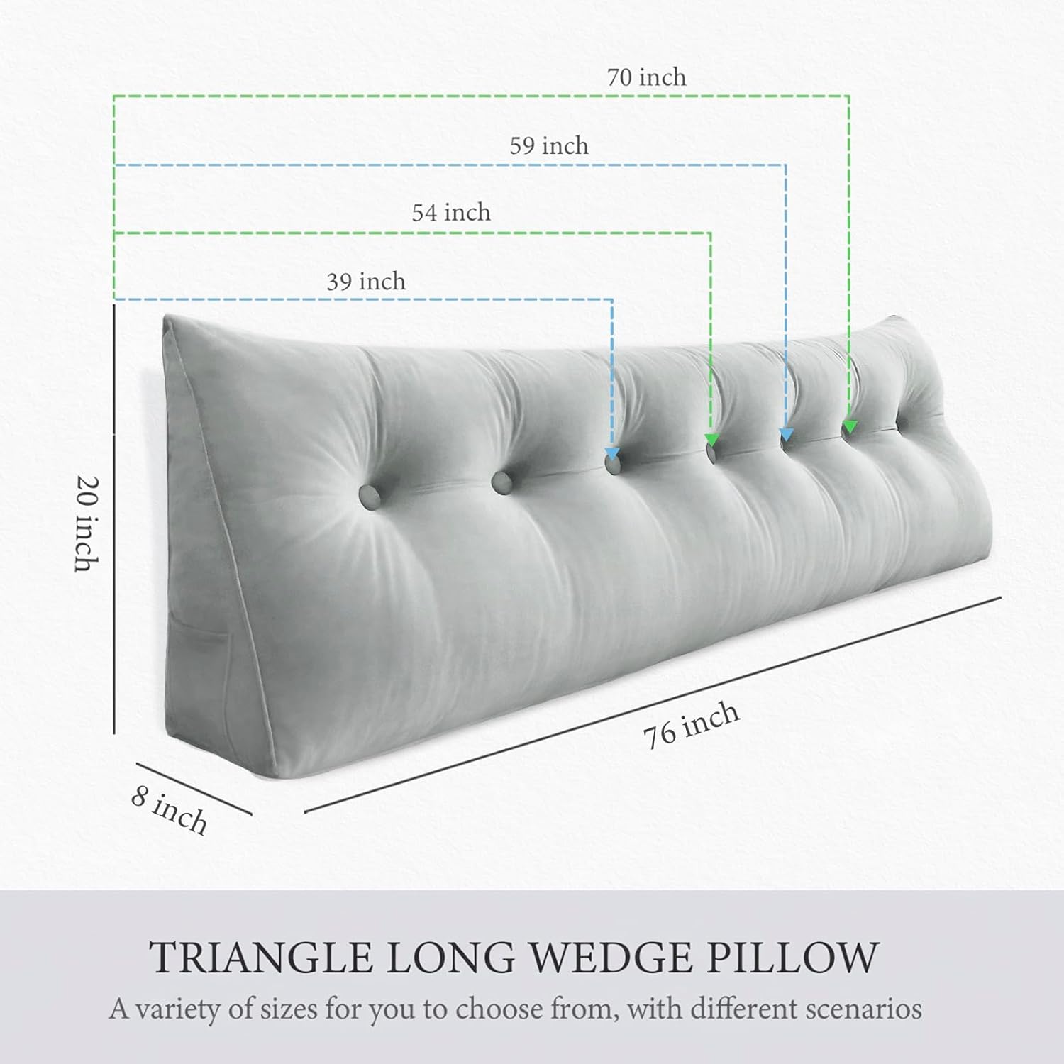 Headboard Pillow Twin for Dorm - Bed Wedge Headboard Reading Pillow for Sitting in Bed, Shredded Foam Positioning Support Backrest Pillow…