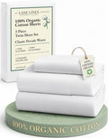 LaneLinen LANE LINEN 100% Organic Cotton Twin Sheets Set, 3Pc Twin Bed Sheets, Soft & Comfy Breathable Cotton Percale Sheets for Twin Size…