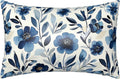 Satin Pillowcase for Hair and Skin Watercolor Blue Flowers and Leaves Super Soft and Cooling Similar to Silk Pillow Case 1 Pack with…