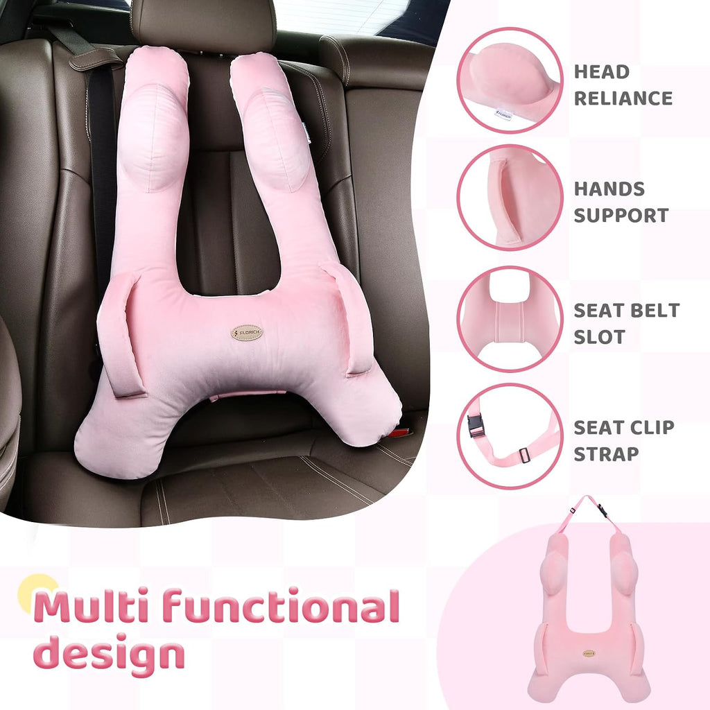 FLORICH Kids Travel Pillow, Car Sleeping Travel Pillow for Kids, Washable H-Shaped Pillow for Adults and Children to Support Head and…