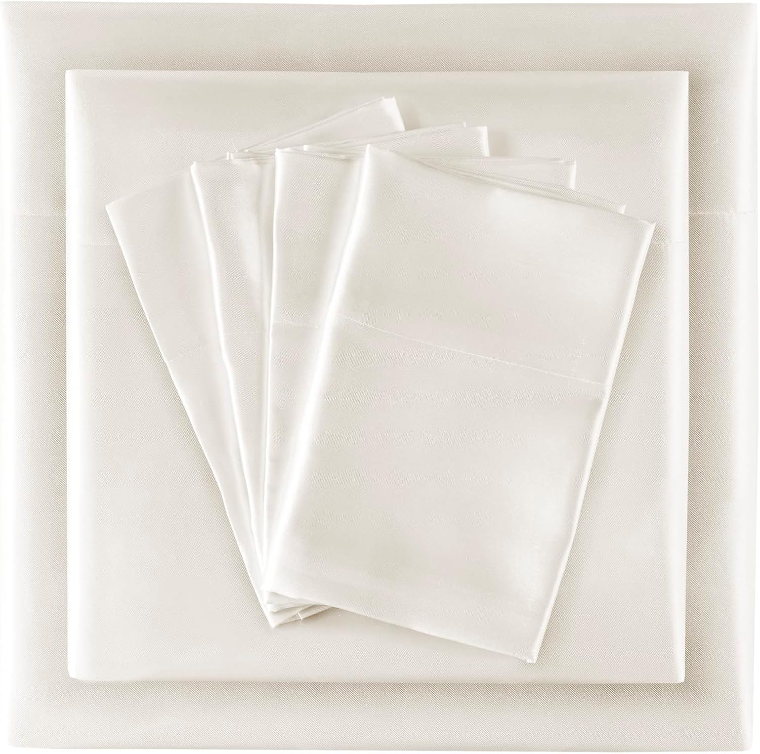 Madisonpark Madison Park Essentials Satin Sheet Set Luxury and Silky with Natural Sheen, Elastic 14" Pocket fits up to 16" Mattress, All Ar…