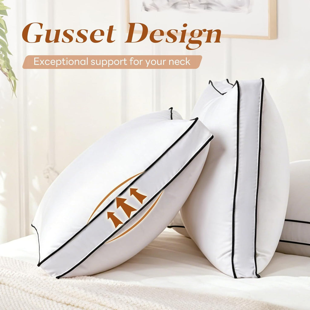 Mosluna Feather Down Pillows King Size Set of 2, Hotel Collection Bed Pillows 2 Pack, Medium Firm Pillow for Side, Back or Stomach Sleepers…