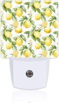 Lemon with Flowers Night Light, Fresh Lemon Fruits Floral Dusk to Dawn Night Light Plug in,0.5w Energy Saving Sleep Friendly Nightlights…