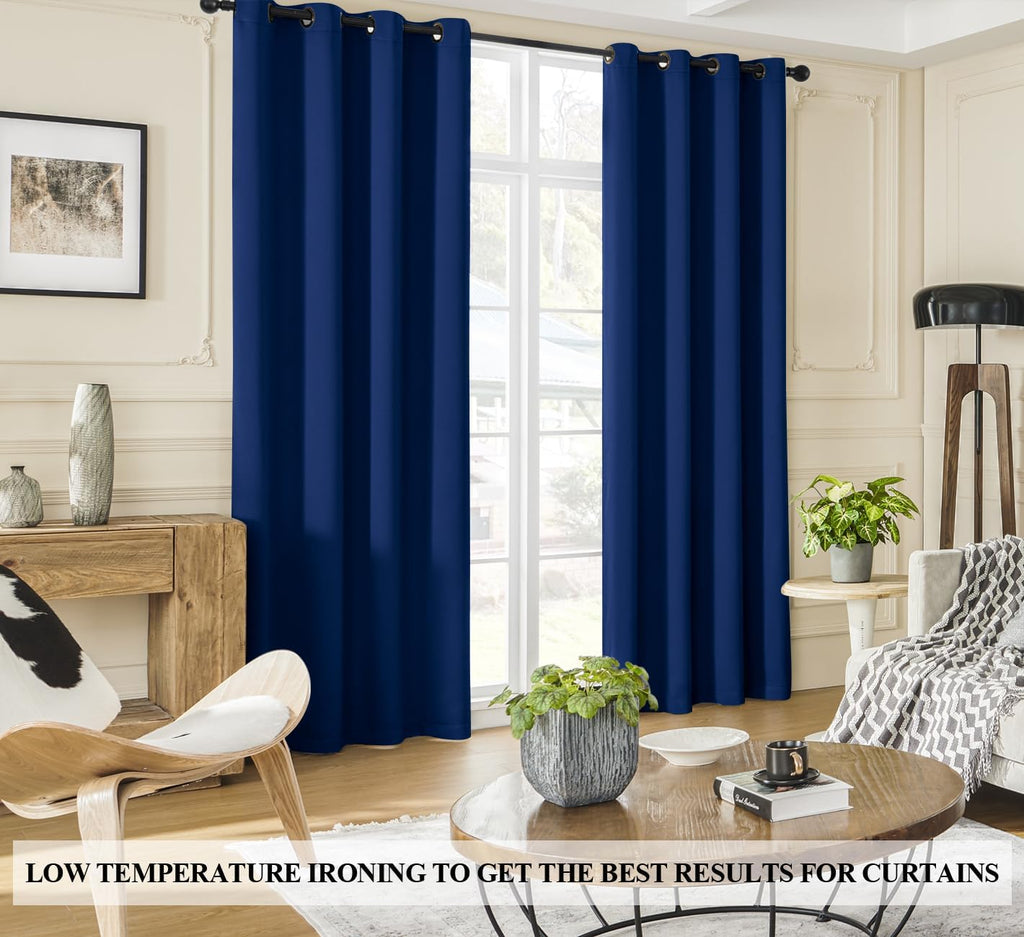 Rutterllow 100% Blackout Curtains 2 Panels, Full Shade 96 Inches Long Complete Drapes for Living Room, Thermal Insulated Bedroom Window Tre…
