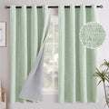 YoungsTex Green Linen Blackout Curtains 63 Inch Length for Bedroom, Sage Room Darkening Drapes with Grommet Privacy for Living Room Thermal…