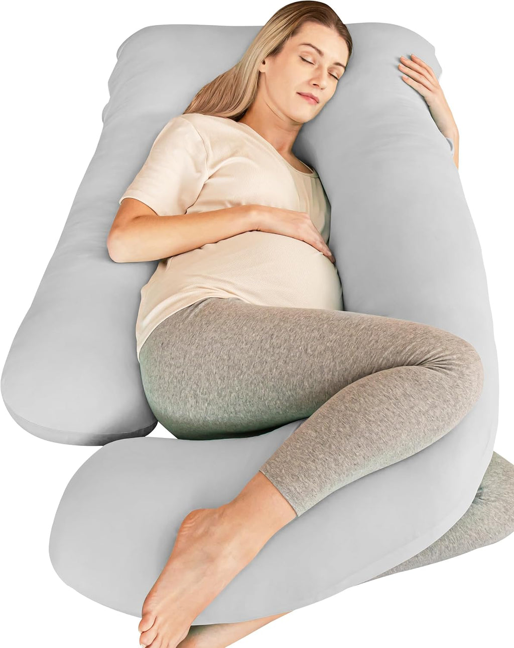 Cute Castle Cooling Cover Pregnancy Pillows, Soft U-Shape Maternity Pillow with Removable Cover - Full Body Pillows for Adults Sleeping…