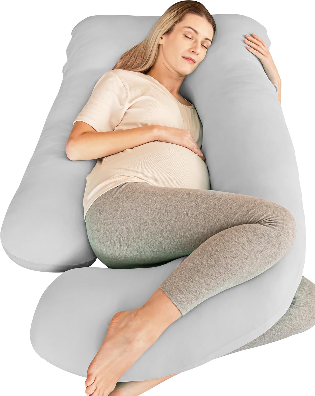 Cute Castle Cooling Cover Pregnancy Pillows, Soft U-Shape Maternity Pillow with Removable Cover - Full Body Pillows for Adults Sleeping…
