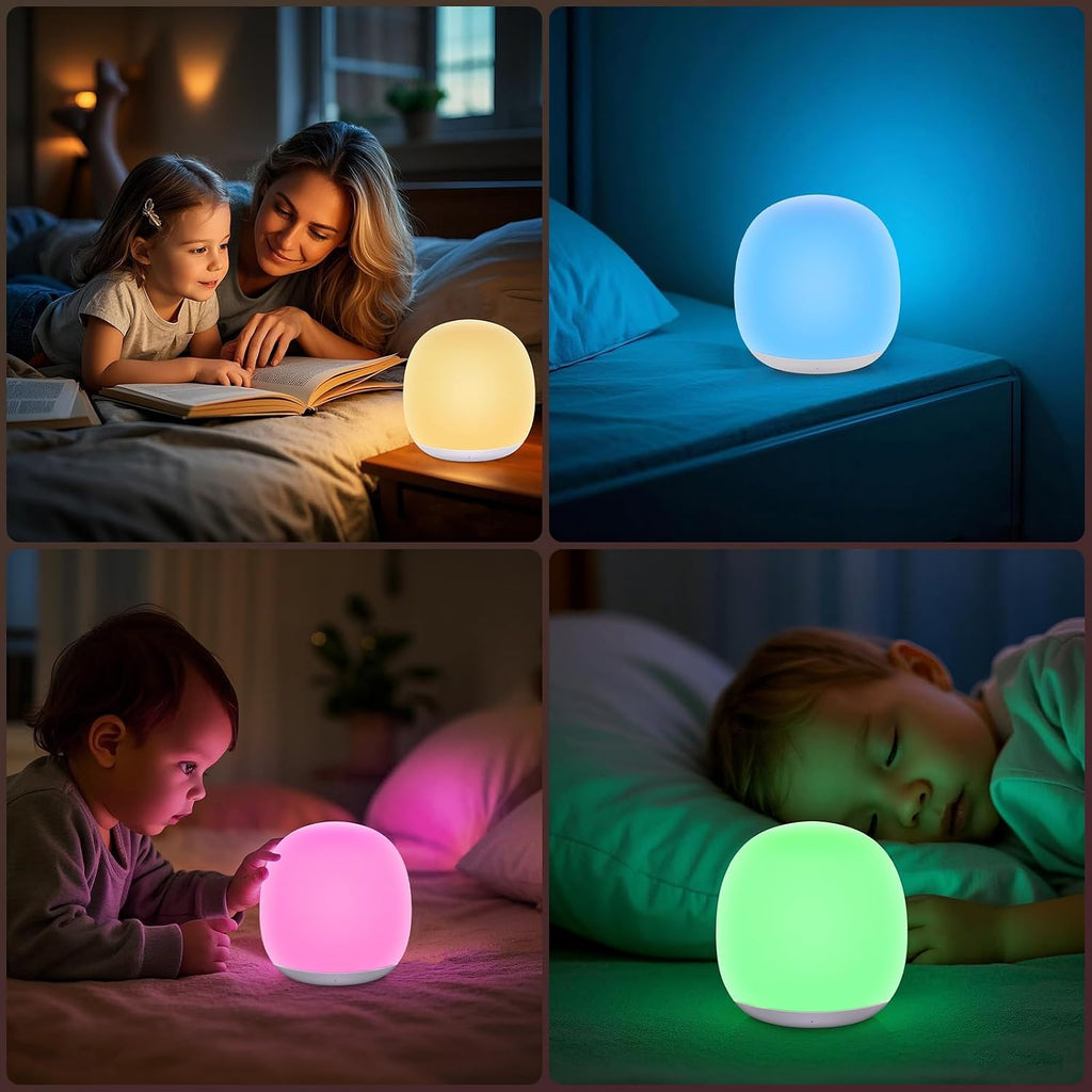 Tyute Baby Night Light, Nursery Night Lamp with 8 RGB Colors Changing, Soft BPA Free Silicone Touch Night Light for Kids Room Breastfeeding…