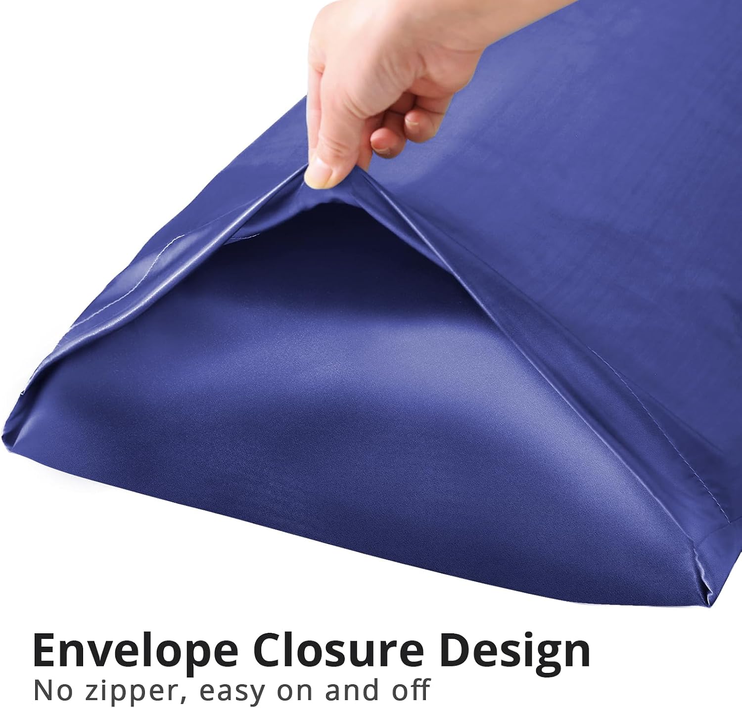 Huxmeyson Body Pillow with Satin Pillowcase, Body Pillow for Adults, Removable Cover, Navy Blue (20"x54") 1 count Blue