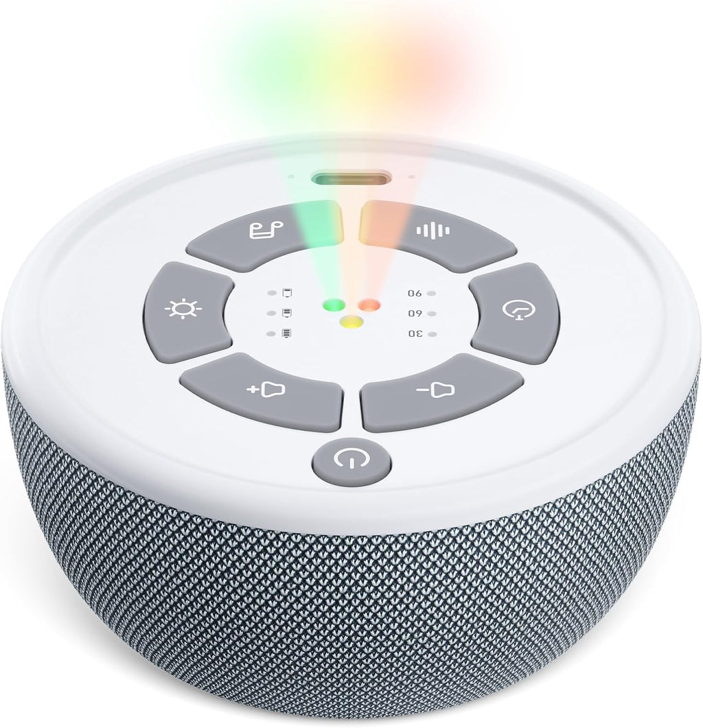 Dreamegg Portable White Noise Sound Machine, 4-7-8 Guided Visual Meditation Breathing Light, 9 Soothing Sounds, Rechargeable Sound Machine…