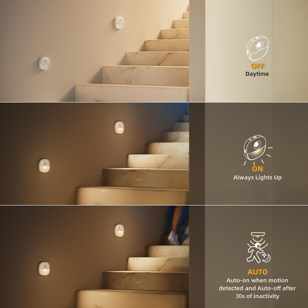 Lyridz Rechargeable Night Light, Motion Sensor Battery Nightlight, Mini Stick-on LED Closet Light, 1-20LM Dimmable Brightness for…
