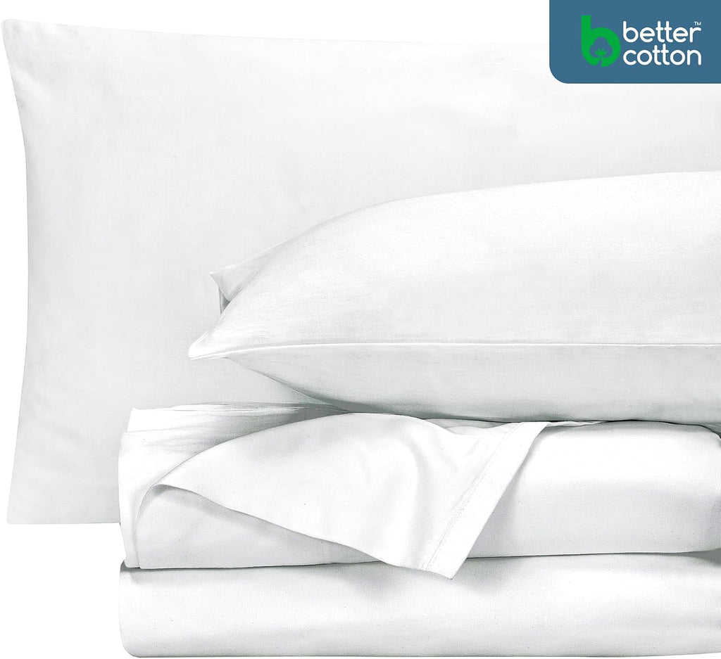 Royalelinens ROYALE LINENS 400 Thread Count 100% American Grown Cotton 4 Piece Sateen King Sheet Set - 1 Fitted Sheet, 1 Flat Sheet, 2 Pill…