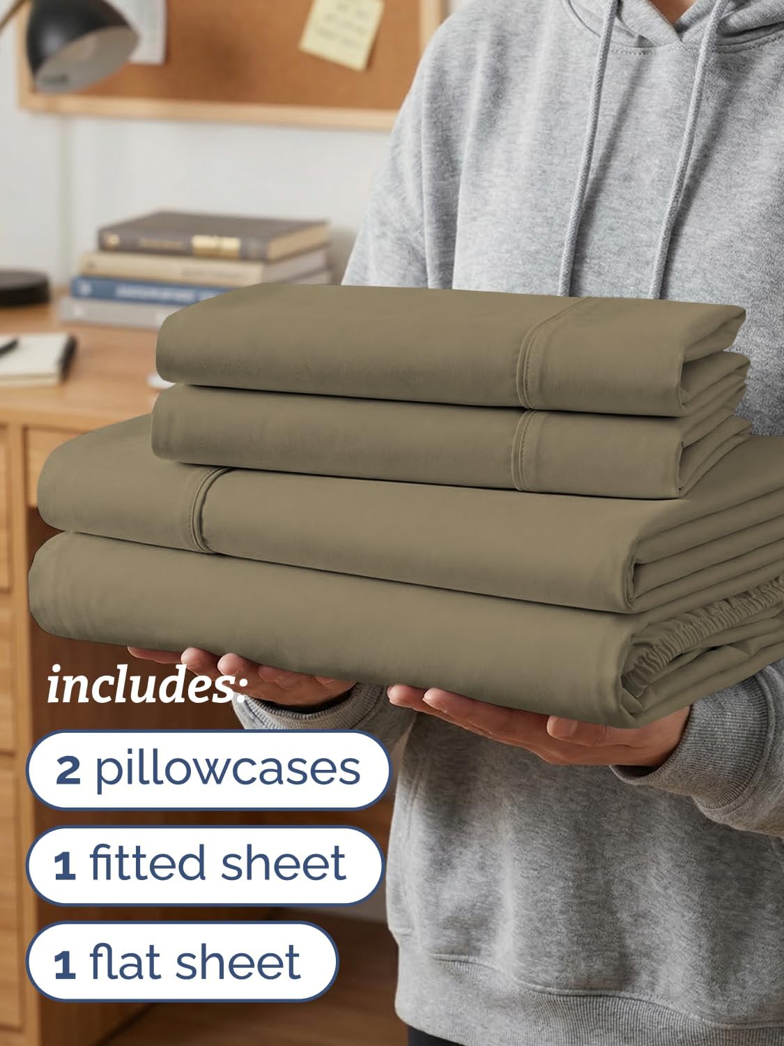 Twin XL 4 Piece Sheet Set - Comfy, Breathable & Cooling - Hotel Luxury Bedding for Women, Men, Kids, Teens and Children - 1 Flat & 1…