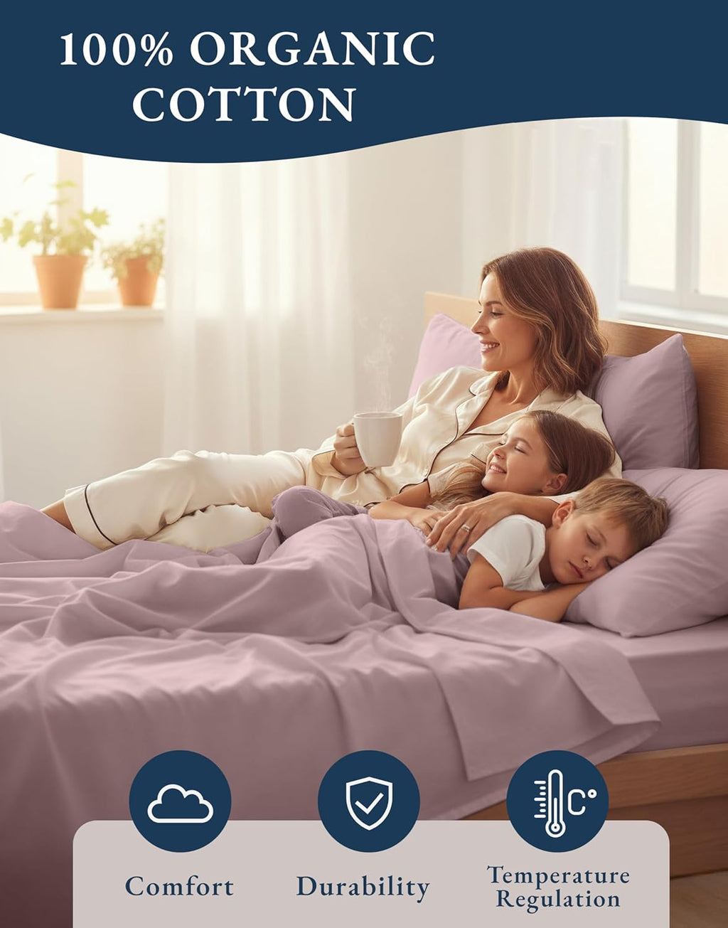 LaneLinen LANE LINEN 100% Organic Cotton Cal King Size Bed Sheets, Sustainably Produced Okeo Tex Certified California King Cotton Sheets, L…