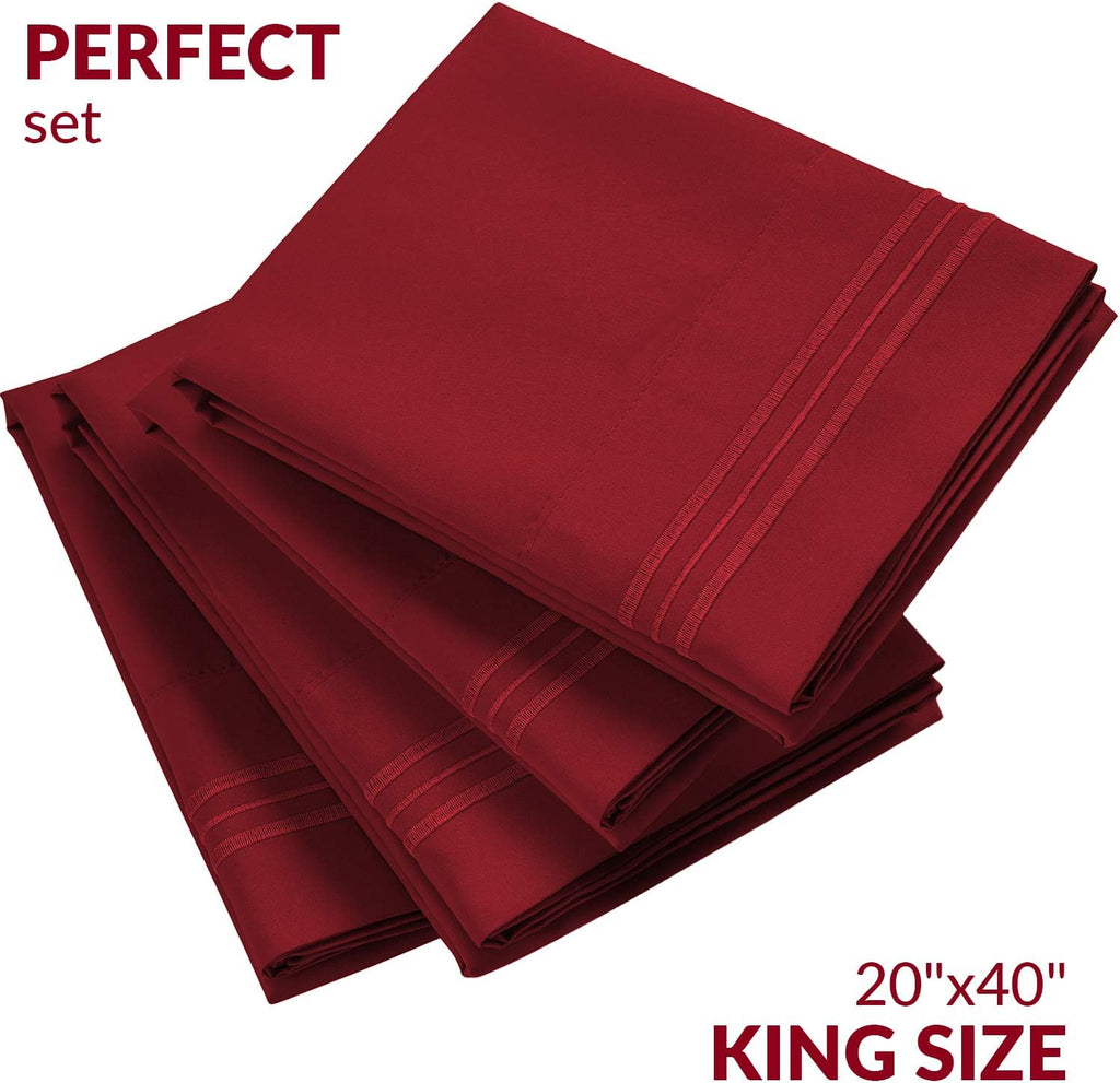 Mellanni Pillow Cases Set - 4 PC Iconic Collection Pillowcases - Hotel Luxury, Extra Soft, Cooling Pillow Covers - Wrinkle, Fade, Stain Res…