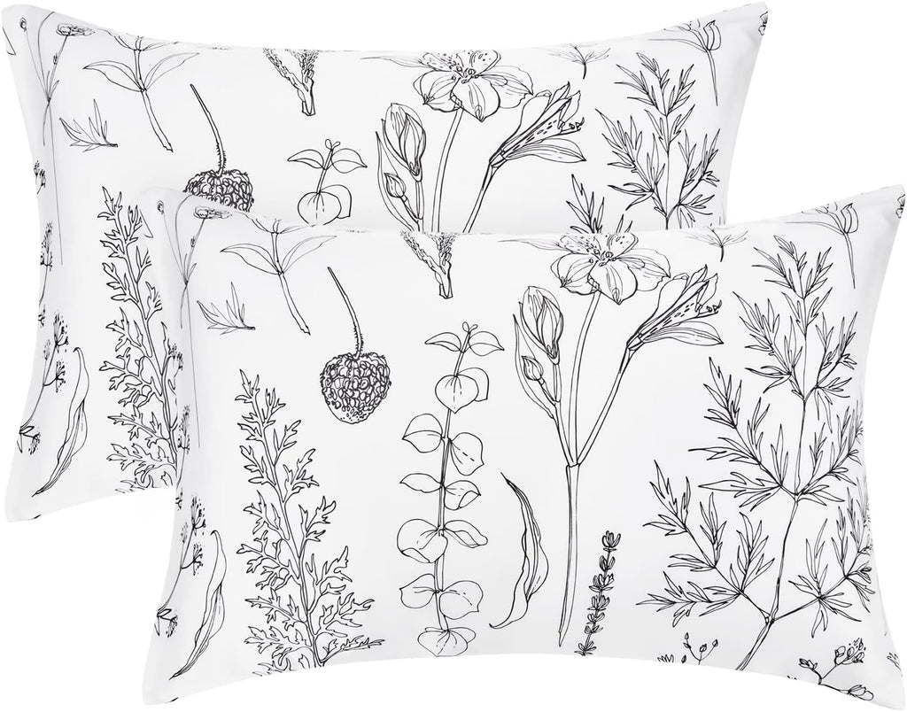 EXQ Home Pillowcase Silky Satin Pillowcase for Hair and Skin, Soft Cooling Printed Pillow Cases Queen Size Set of 2 Satin Pillow Case with…