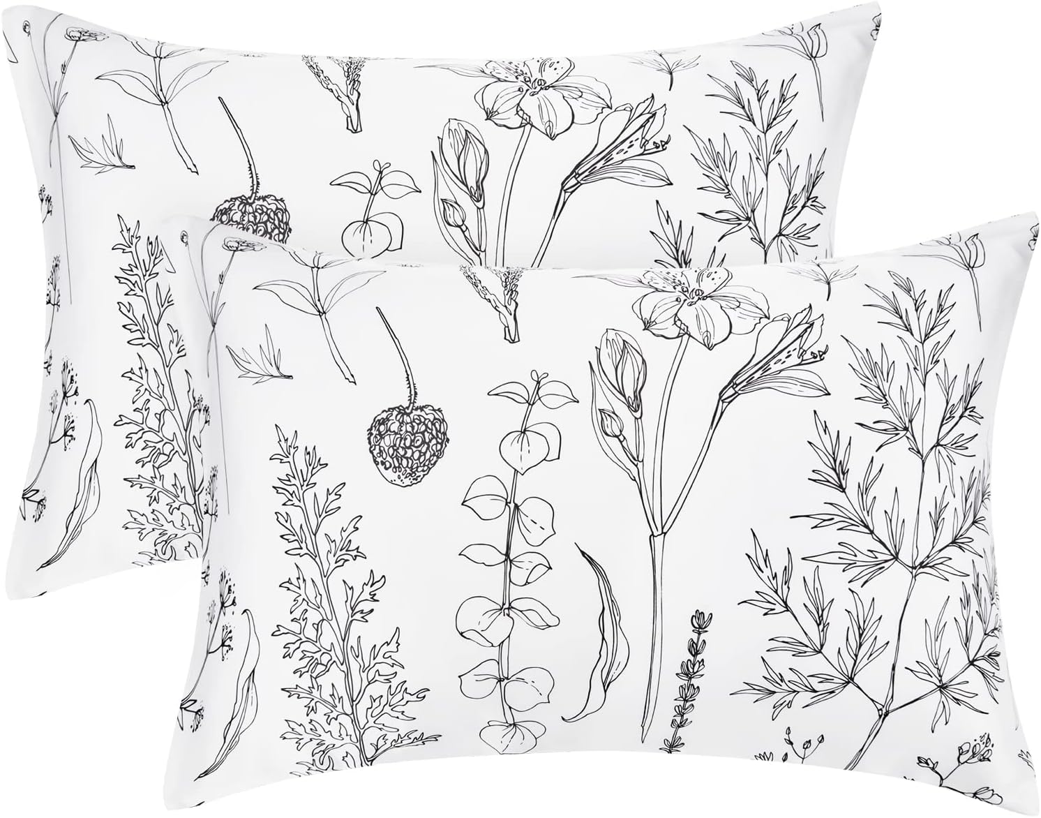 EXQ Home Pillowcase Silky Satin Pillowcase for Hair and Skin, Soft Cooling Printed Pillow Cases Queen Size Set of 2 Satin Pillow Case with…