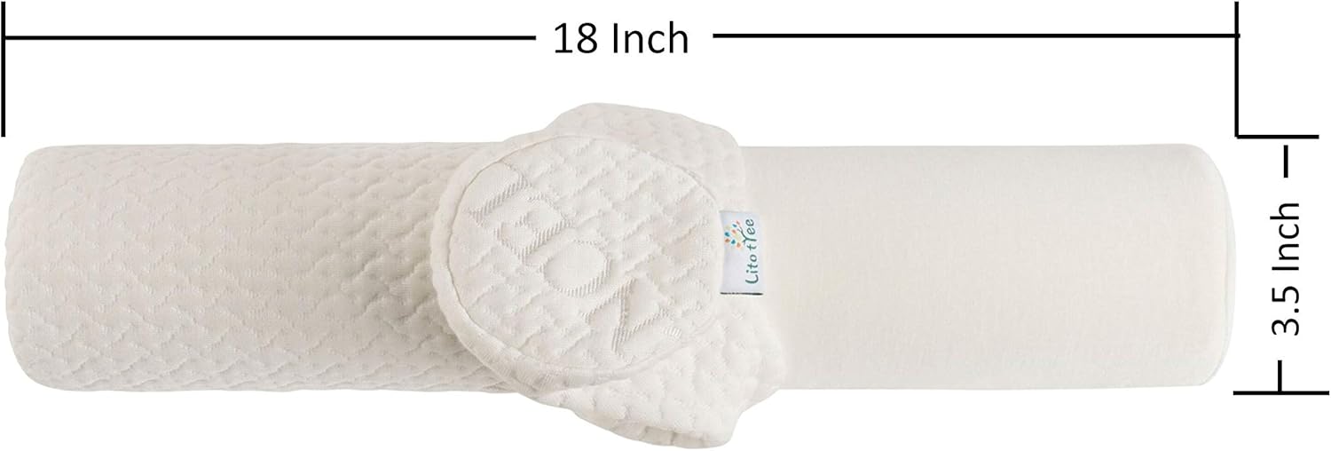 Homepage Comfort Memory Foam Neck Roll and Cervical Bolster Round Pillow with Removable Washable Soft Cover for Spine and Neck Back Lumbar…