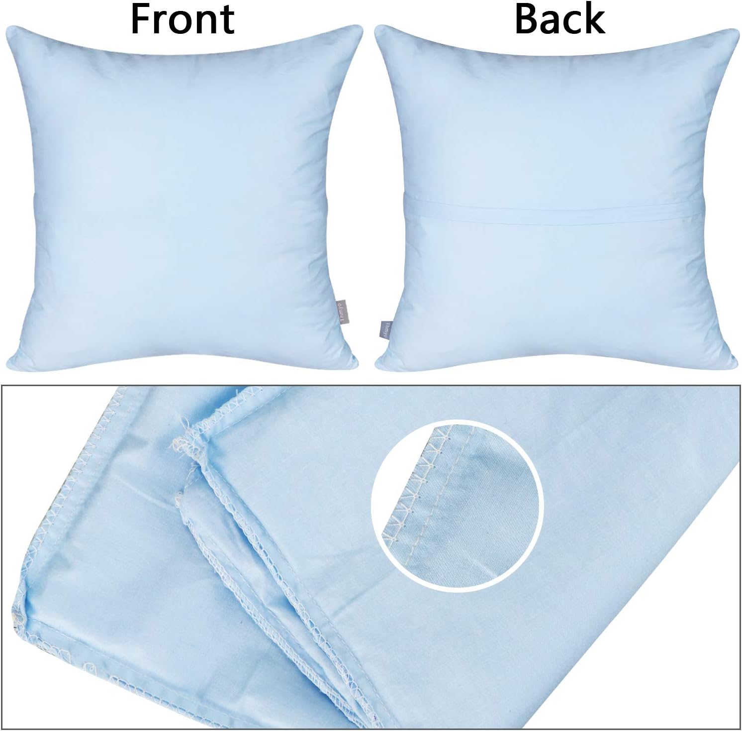 Thmyo 4-Pack 100% Cotton Comfortable Solid Decorative Throw Pillow Case, Square Cushion Cover Pillowcase Sublimation Blank Pillow Covers DI…