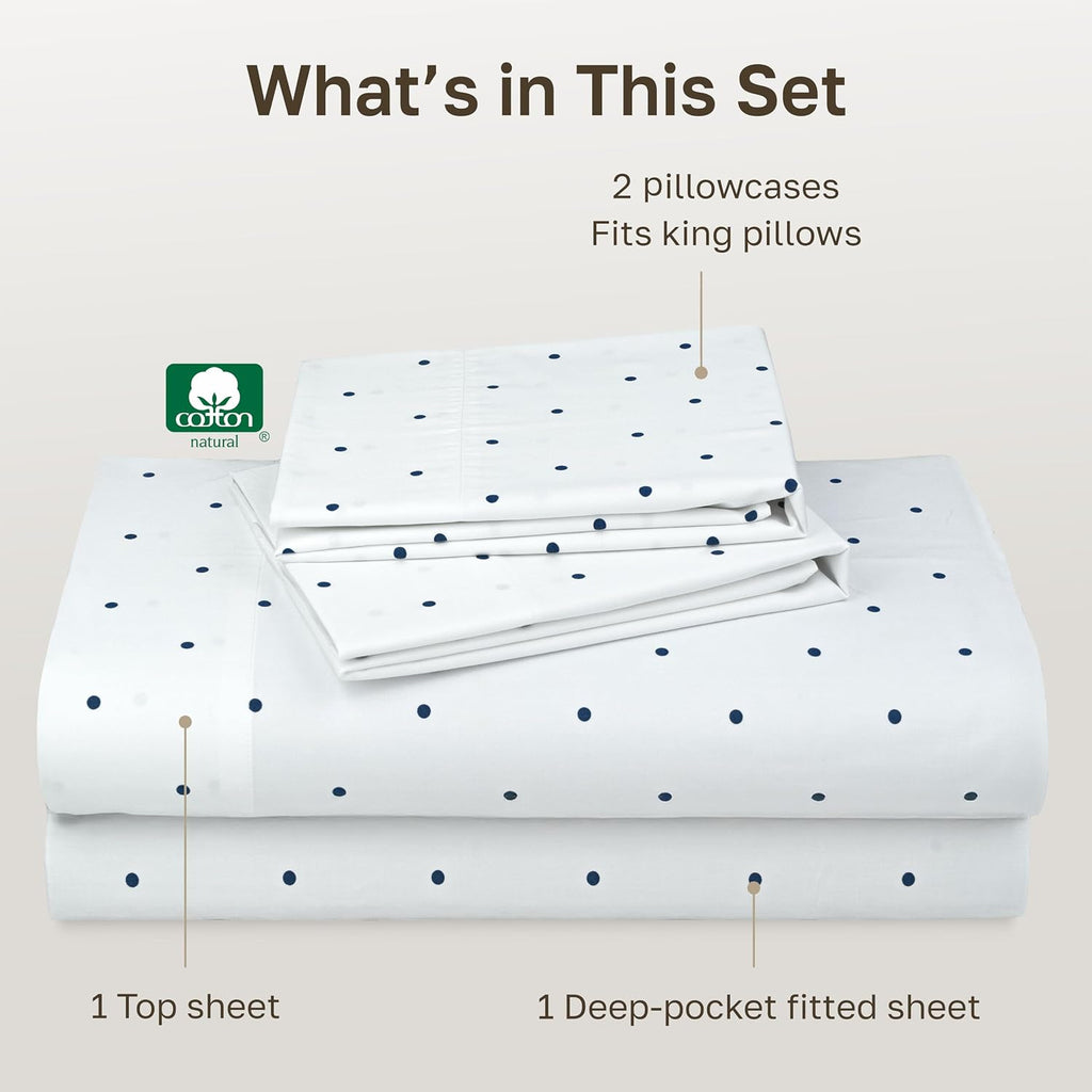 CaliforniaDesignDen California Design Den Soft 100% Cotton Cal King Sheet Set, 400 TC Good Housekeeping Award Winner, Smooth Sateen Finish…
