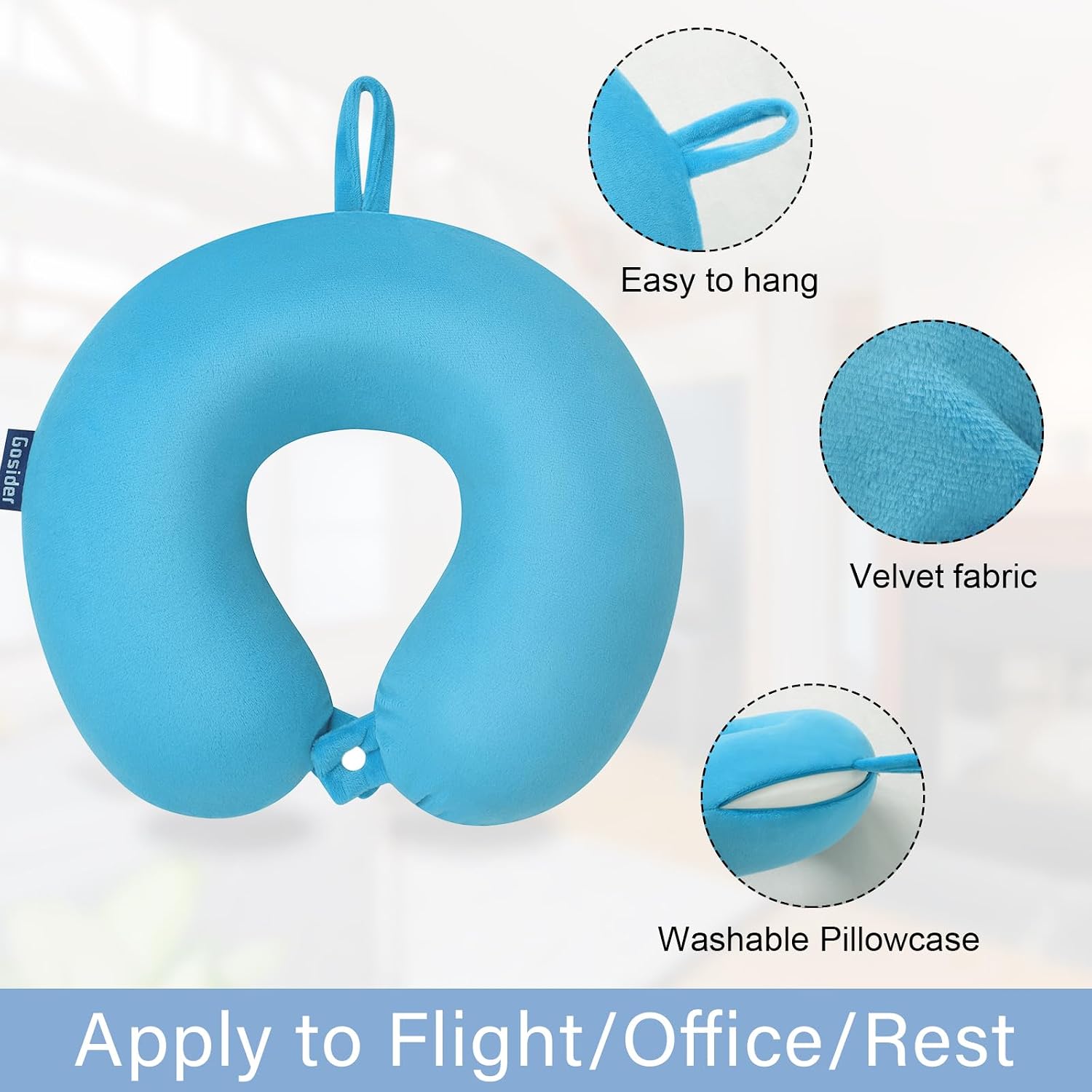 Gosider Neck Pillow for Travel Comfortable Travel Pillows U Shape Memory Foam Airplane Pillow Support Neck and Head Portable Neck Pillows S…