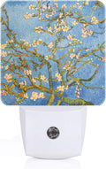 Puzzle Almond Tree Night Light, Plug Into Wall for Boys Girls Bedroom Decorative Square Night Light Lamp 0.5w Sleep Friendly