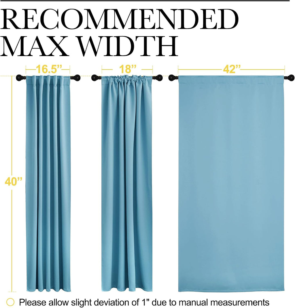 NICETOWN Blackout Window Curtains for Camper - (Teal Blue Color) 42x40 Inch, 2 Panels Set, Thermal Insulated Room Darkening Blackout…