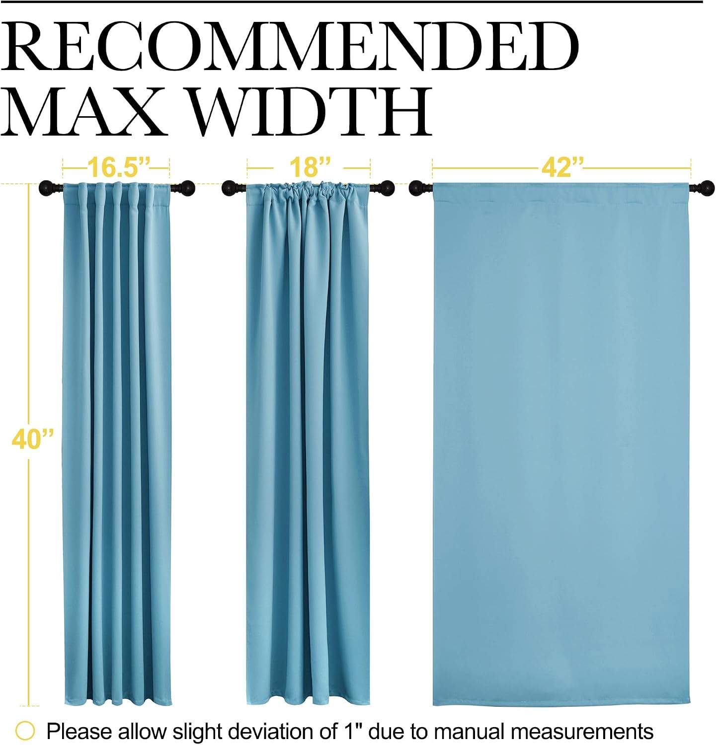 NICETOWN Blackout Window Curtains for Camper - (Teal Blue Color) 42x40 Inch, 2 Panels Set, Thermal Insulated Room Darkening Blackout…