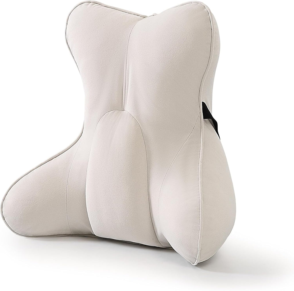 Lumbar Support Pillow(Pat. Pend) – Multi-Functional Ergonomic Back Cushion for Sofa Chair, Car Seat & Sofa, Reading Pillow with Firm…