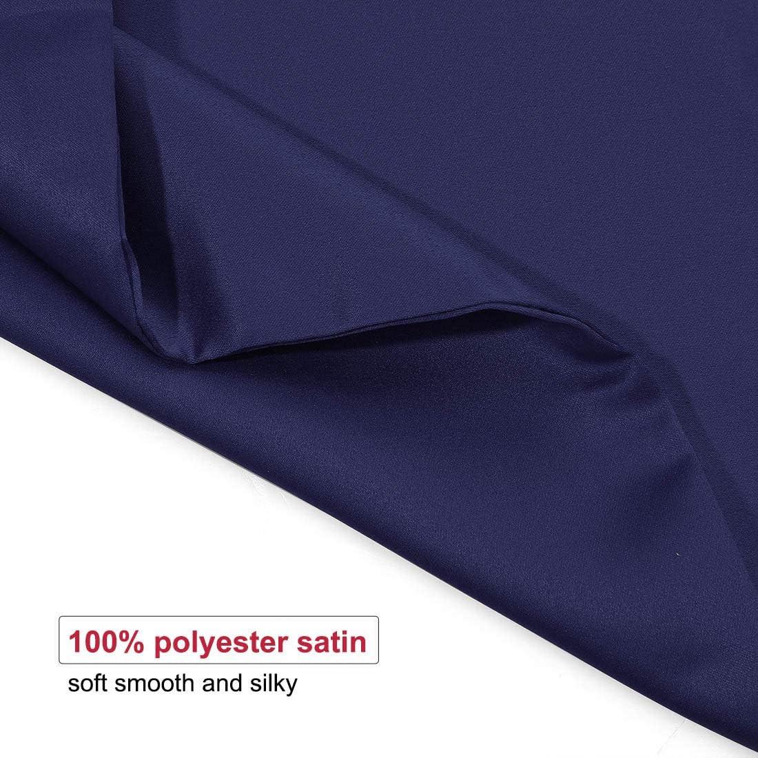 uxcell Standard Satin Pillowcase with Zipper, Super Soft and Luxury, Silky Pillow Cases Covers Set of 2, 21"x27", Navy