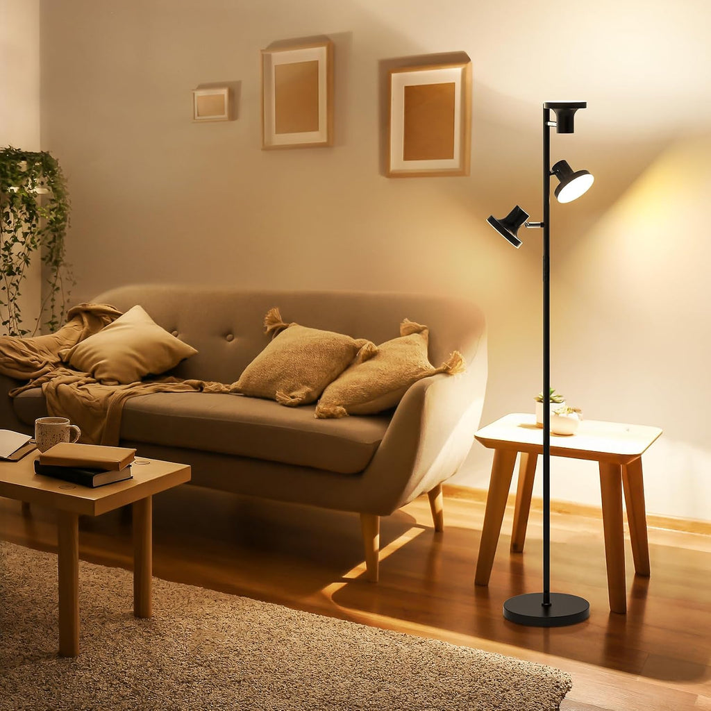 SIBRILLE 36W LED Tree Floor Lamp, Modern Dimmable Standing Lamp with Remote & Touch Control, 4 Color Temperatures, 3 Rotatable LED Light…