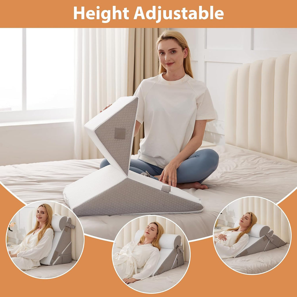 EnjoyaBetterLifeFromHere BIEEZZK Wedge Pillow Set for After Surgery, Wedge Pillow for Acid Reflux, Bed Wedge Pillow with Adjustable 9&12inc…