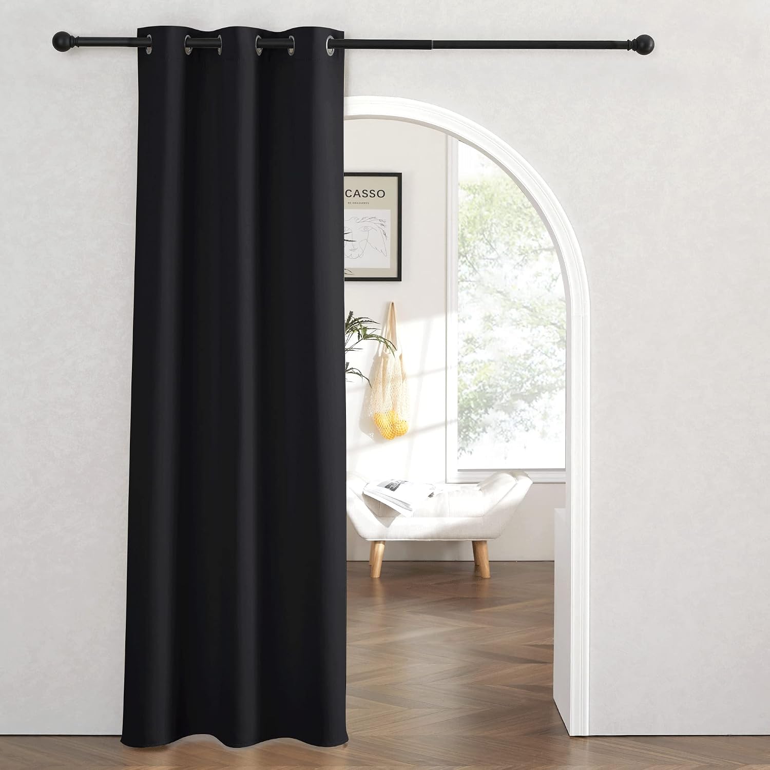 Rybhome RYB Home Blackout Curtains Thermal Insulating Privacy Temporary Door Curtains for Bedroom Closet Doorway Accordion Door Interior Li…