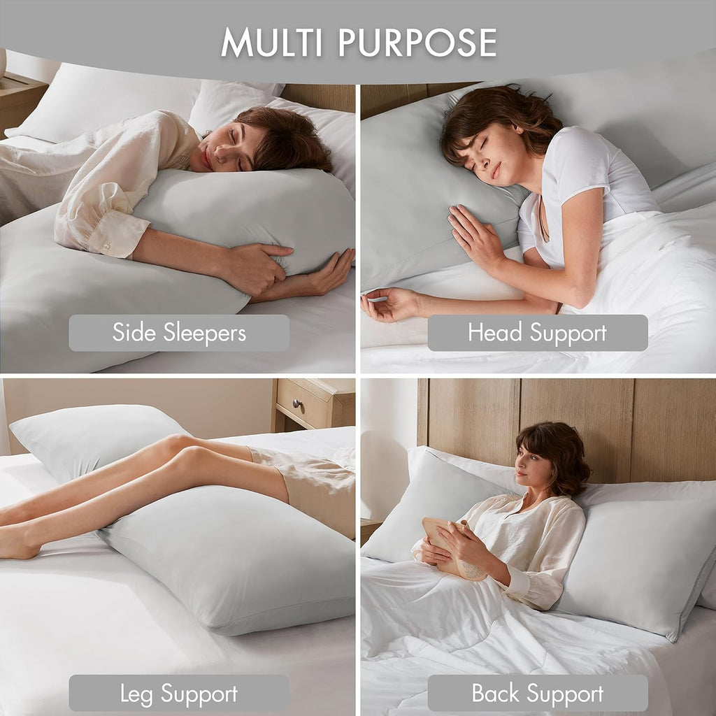 Madisonpark Madison Park Cooling Body Pillow for Side Sleepers & Hot Sleepers, 20"x54" Full Body Pillow with Memory Foam Fill, Pregnancy &…