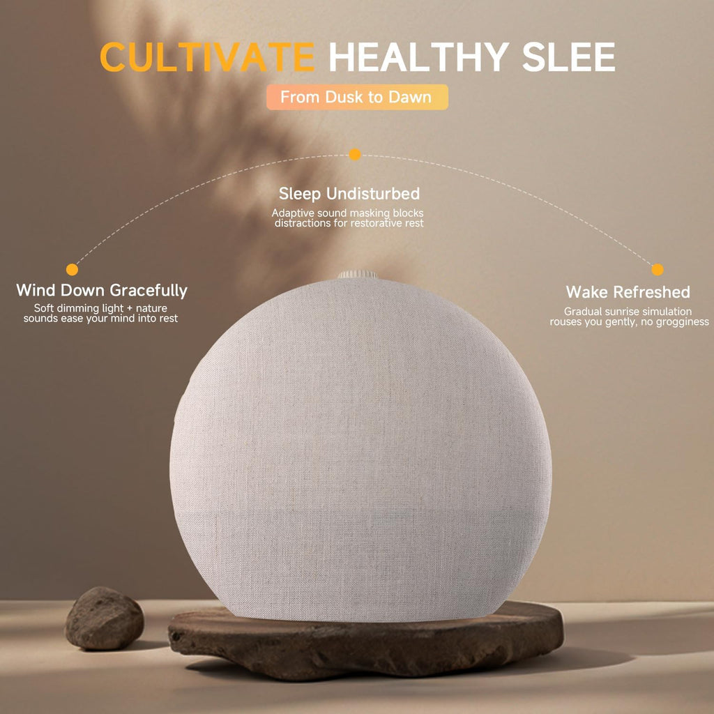 Geuuap Sunrise Alarm Clock White Noise Sound Machine for Bedroom | Natural Wake-Up Light with 30 Soothing Sleep Aids, Bluetooth Speaker…