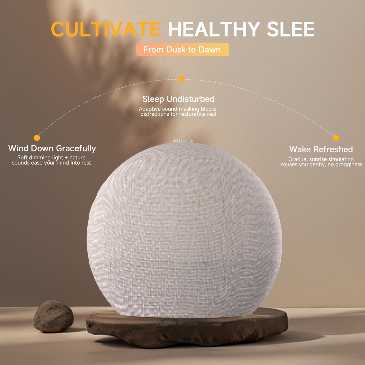 Geuuap Sunrise Alarm Clock White Noise Sound Machine for Bedroom | Natural Wake-Up Light with 30 Soothing Sleep Aids, Bluetooth Speaker…