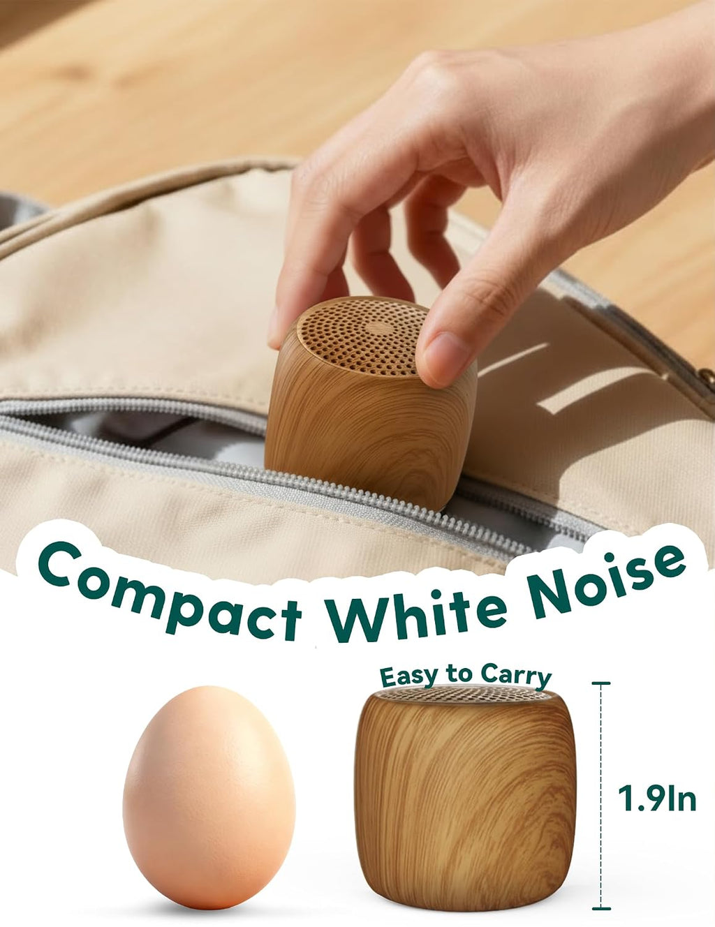 Babelio White Noise Sound Machine (Pocket Mini Pro) | 1000mAh Large Battery, 25 Non-looping Sounds for Adults, Kids & Babies, Timer, Memory…