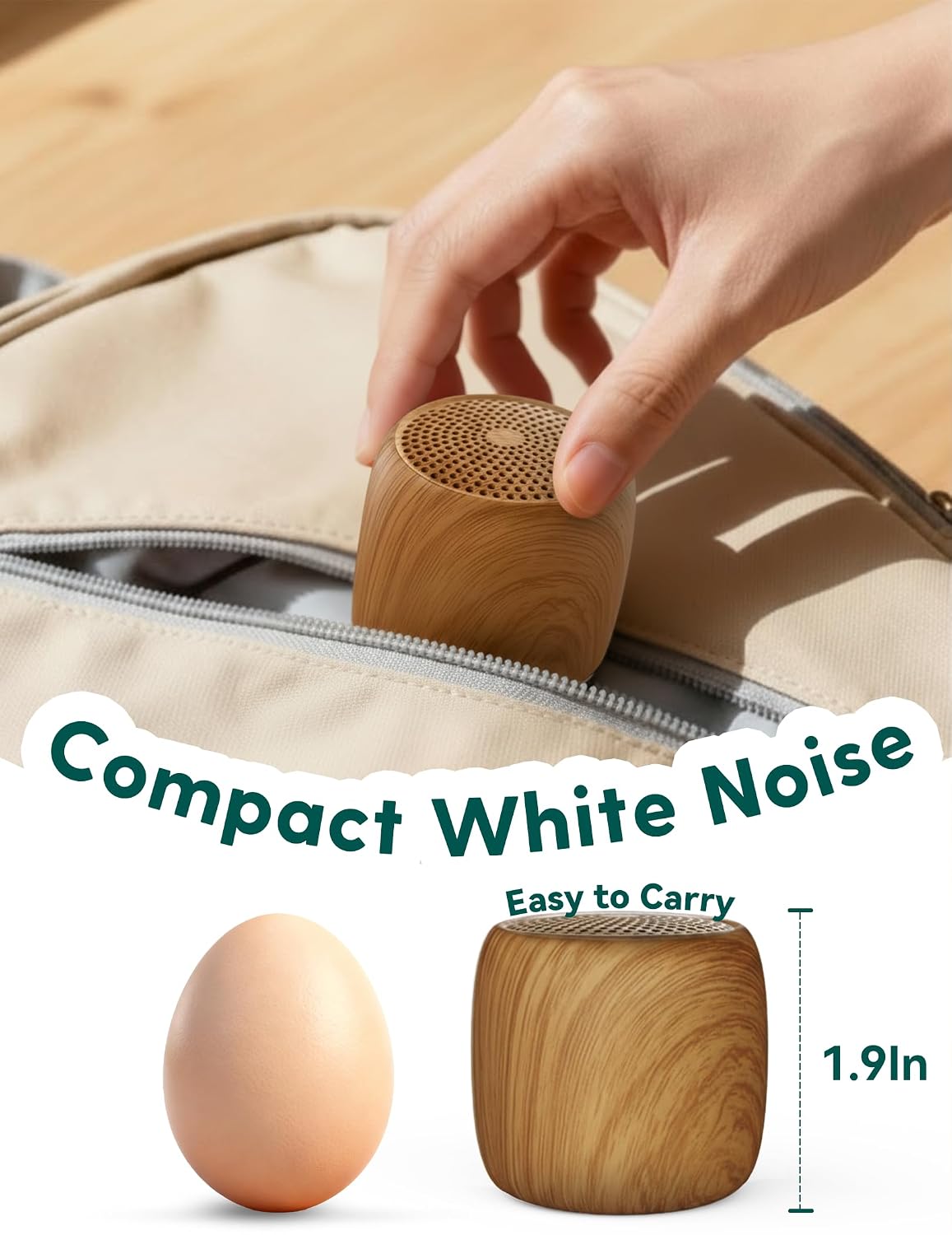 Babelio White Noise Sound Machine (Pocket Mini Pro) | 1000mAh Large Battery, 25 Non-looping Sounds for Adults, Kids & Babies, Timer, Memory…