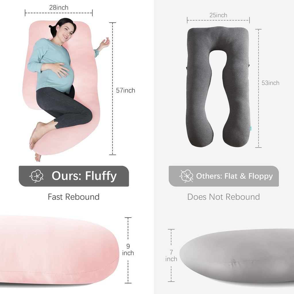 Moonpark MOON PARK Pregnancy Pillows for Sleeping - U Shaped Full Body Maternity Pillow with Removable Cover - Support for Back, Legs, Bell…