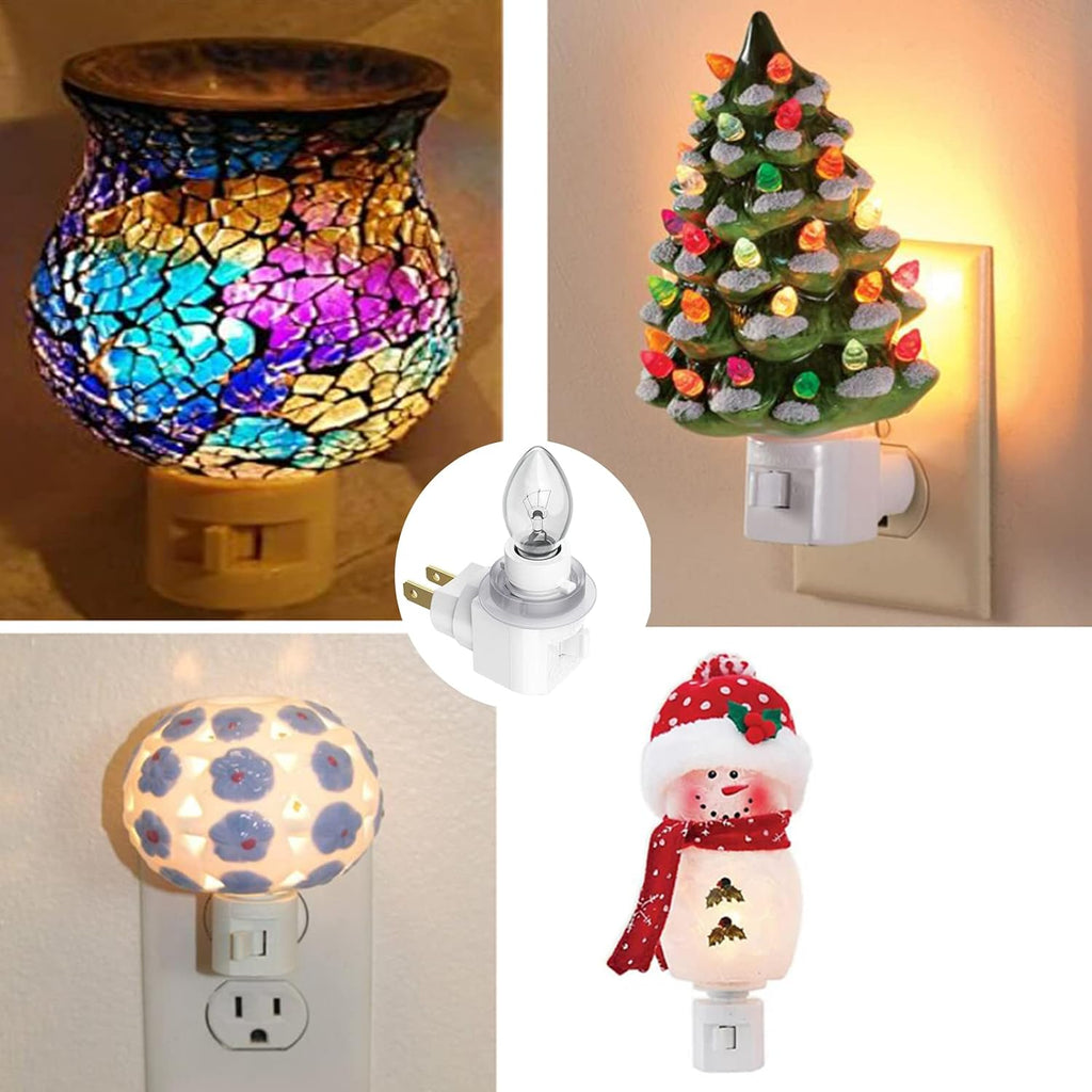 TWDRTDD Plug in Night Light, Adjustable E12 Base Socket Night Light with On/Off Switch for Making Decorative Night Lights (Glass…