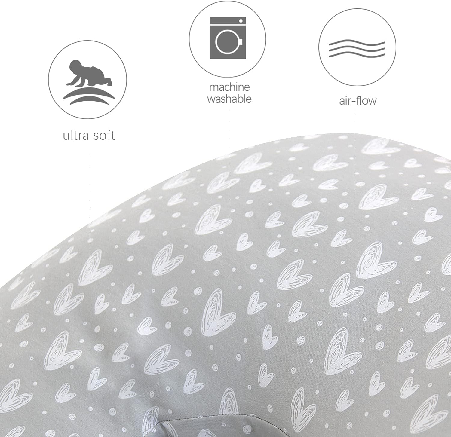 Pregnancy Pillow Cover U-Shaped (ONLY Pillowcase), Super Soft Replacement Cover Fits Most 55/57 Inch Maternity Pillow, Full Body…