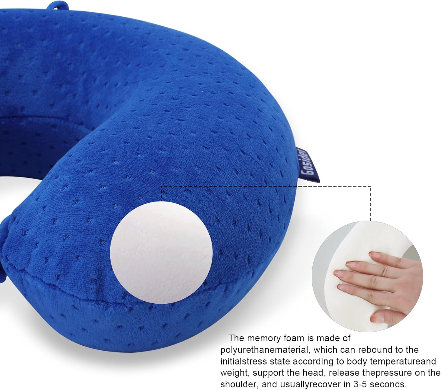 Gosider Neck Pillow for Travel Pillow Memory Foam U Shape Comfortable Travel Neck Pillow Head Neck Support Airplane Pillow for Traveling, C…