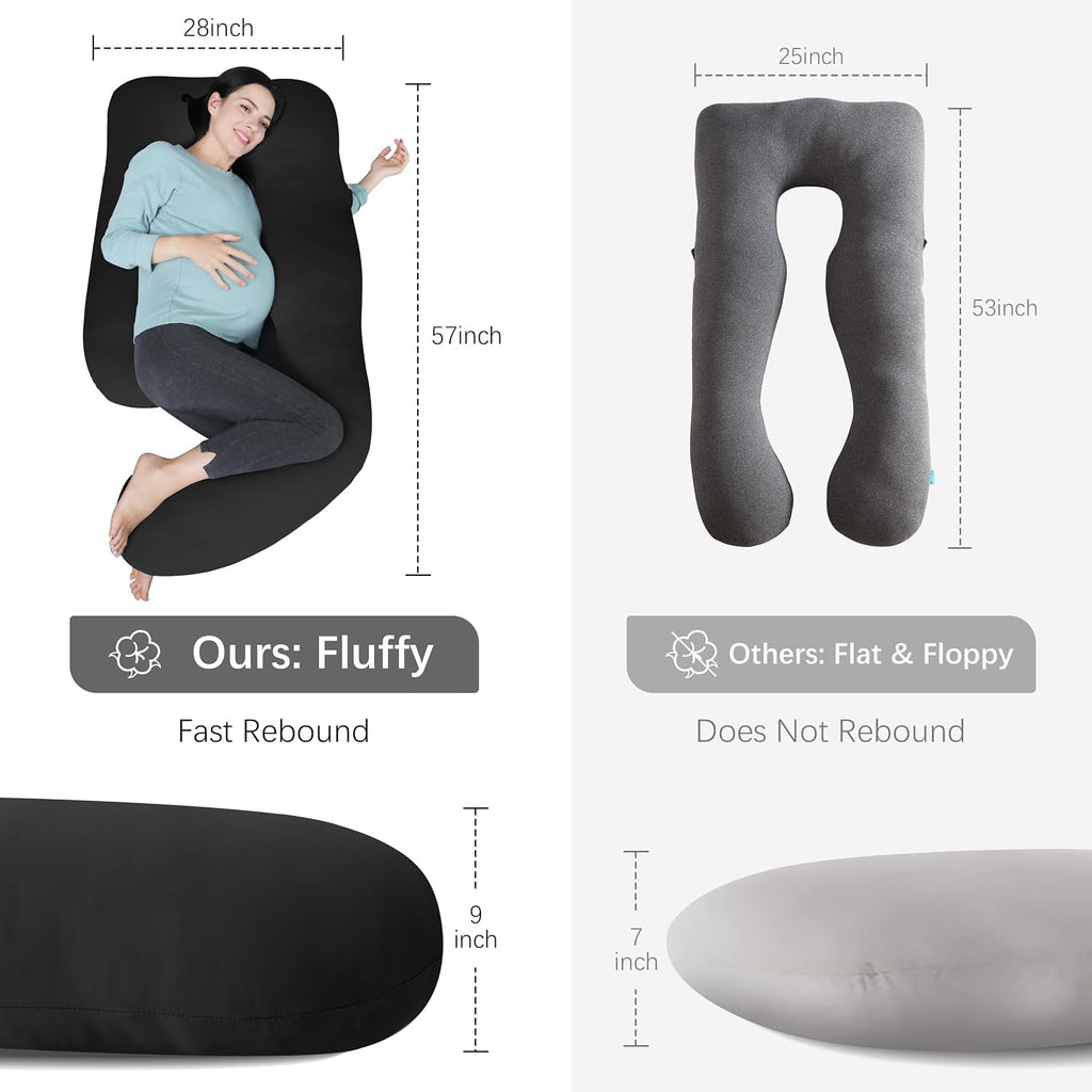 Moonpark MOON PARK Pregnancy Pillows for Sleeping - U Shaped Full Body Maternity Pillow with Removable Cover - Support for Back, Legs, Bell…