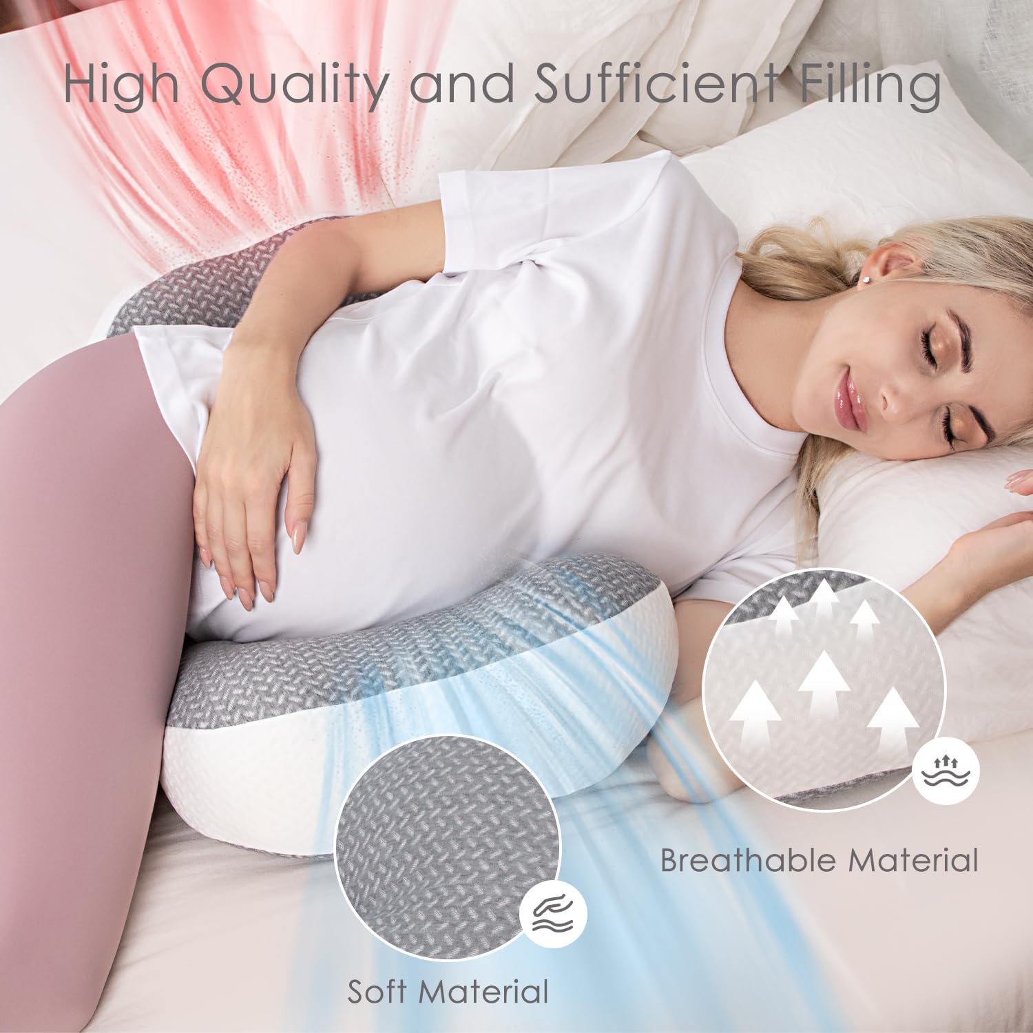 Chilling Home Pregnancy Pillow, Maternity Pillow for Pregnant Women, Pregnancy Pillows for Sleeping Portable, Pregnancy Wedge Pillow…