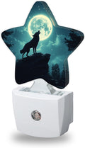 Howling Wolf Night Lights Plug Into Wall Decorative, Fantasy Moon Night Sleep Friendly Lamp, Energy Efficient Dusk-to-Dawn Sensor…
